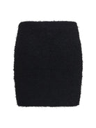 Balmain Tweed Mini Skirt with logo buttons - Noir