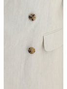 Dries Van Noten Barry Blazer in a cotton and linen herringbone blend - Off White
