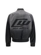 Off-White Washed denim Bomber Jacket - Black