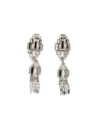 Alessandra Rich Silver-colored crystal drop Earrings - Cry Silver