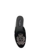 Dolce & Gabbana Velvet Slippers - Black/Silver