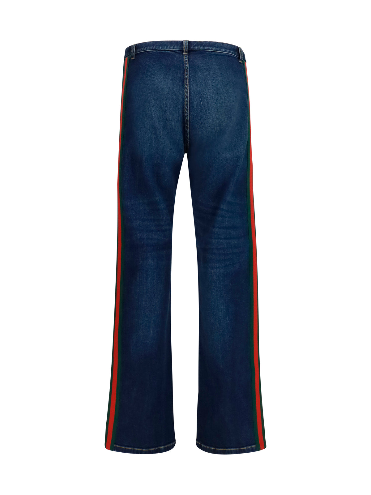 Gucci Cotton Jeans with Web stripe - Blue