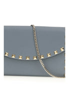 Valentino Rockstud chain Wallet - Stone Grey