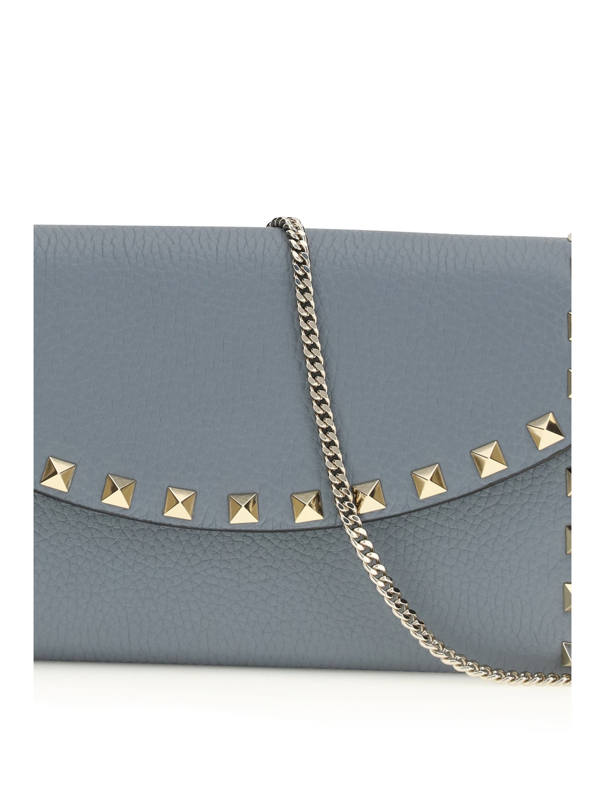 Valentino Rockstud chain Wallet - Stone Grey