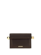Jacquemus Rond Carré leather Shoulder Bag - Midnight Brown