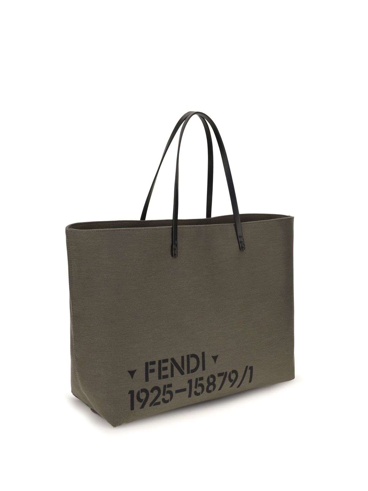 Fendi Roll large Shopping Bag - Green Militare+Nero