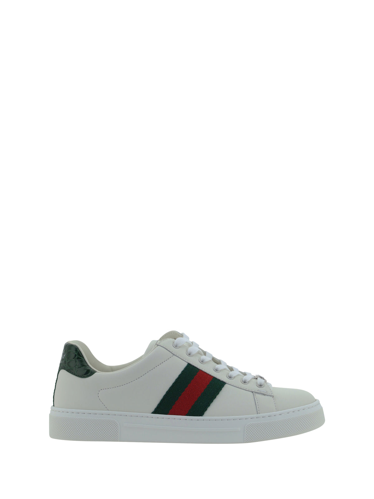 Gucci Leather Sneakers - Gr.Whi/Vrv/Green Ace