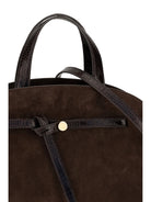 Tory Burch Romy suede Top Handle Bag - Dark Cocoa
