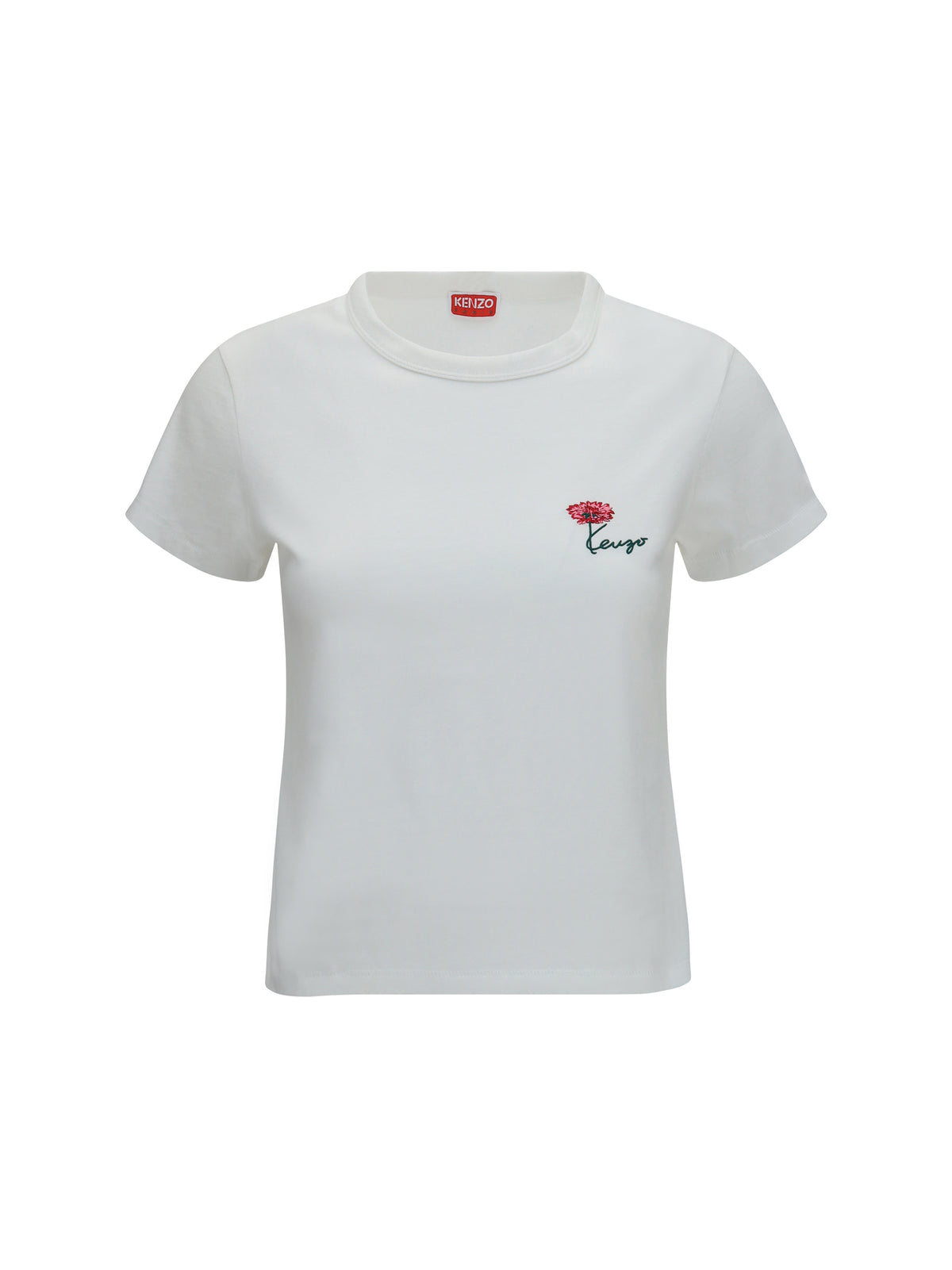 Kenzo Kenzo Tulip embroidered cotton T-shirt - Off White