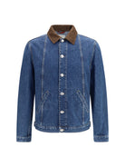 Brunello Cucinelli Denim Jacket with suede collar - Denim Medium