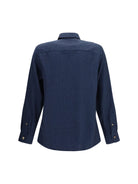 Brunello Cucinelli Wool Shirt with patch pockets - Denim