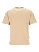 Palm Angels T-Shirt Neck Logo - Beige