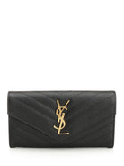 Saint Laurent "Cassandre" Matelassé Wallet - Black