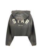 Golden Goose Cropped Hoodie - Charcoal