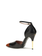 Valentino Sinead D’Orsay kid leather and suede Pumps - Deep Rust/Black