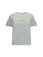 Loewe Cotton blend T-shirt with embroidered logo - White