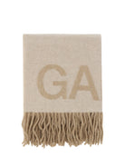 Ganni Fringed wool Scarf - Egret
