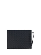 Bottega Veneta Avenue Pouch Bag - Black-Silver