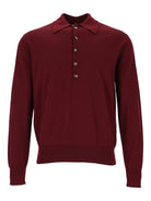 Dries Van Noten Muano Polo Shirt In Wool - Bordeaux