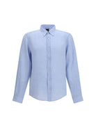 Hugo Boss Black Regular-fit linen Shirt - Light/Pastel Blue