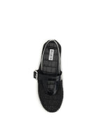 Alaïa Mesh and crocodile-print leather Ballerinas - Noir