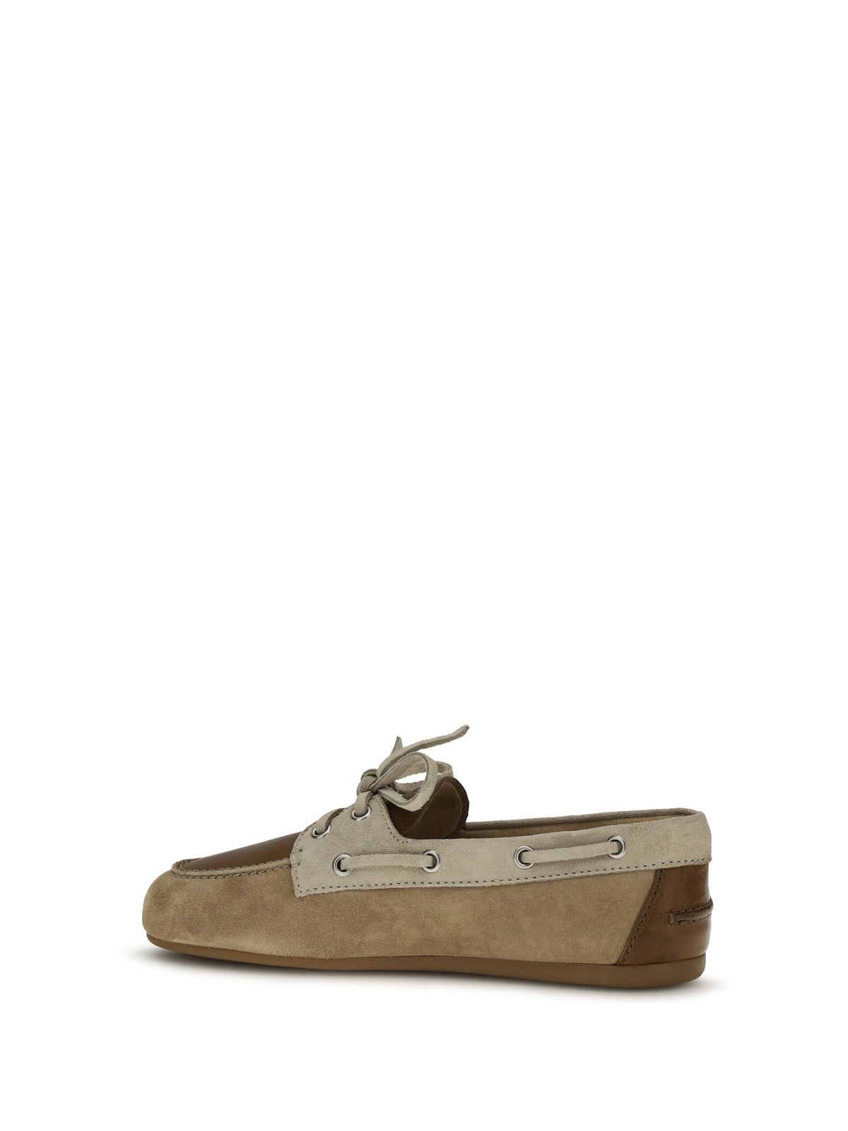 Miu Miu Leather and suede Loafers - Ecru'+Cannella