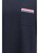 Thom Browne Short-sleeve cotton-linen T-shirt - Navy