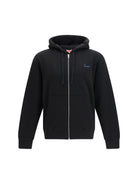 Kenzo Kenzio Signature Embroidered Cotton Zip Hoodie - Black
