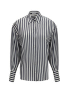 Brunello Cucinelli Silk poplin striped Shirt - Denim/White