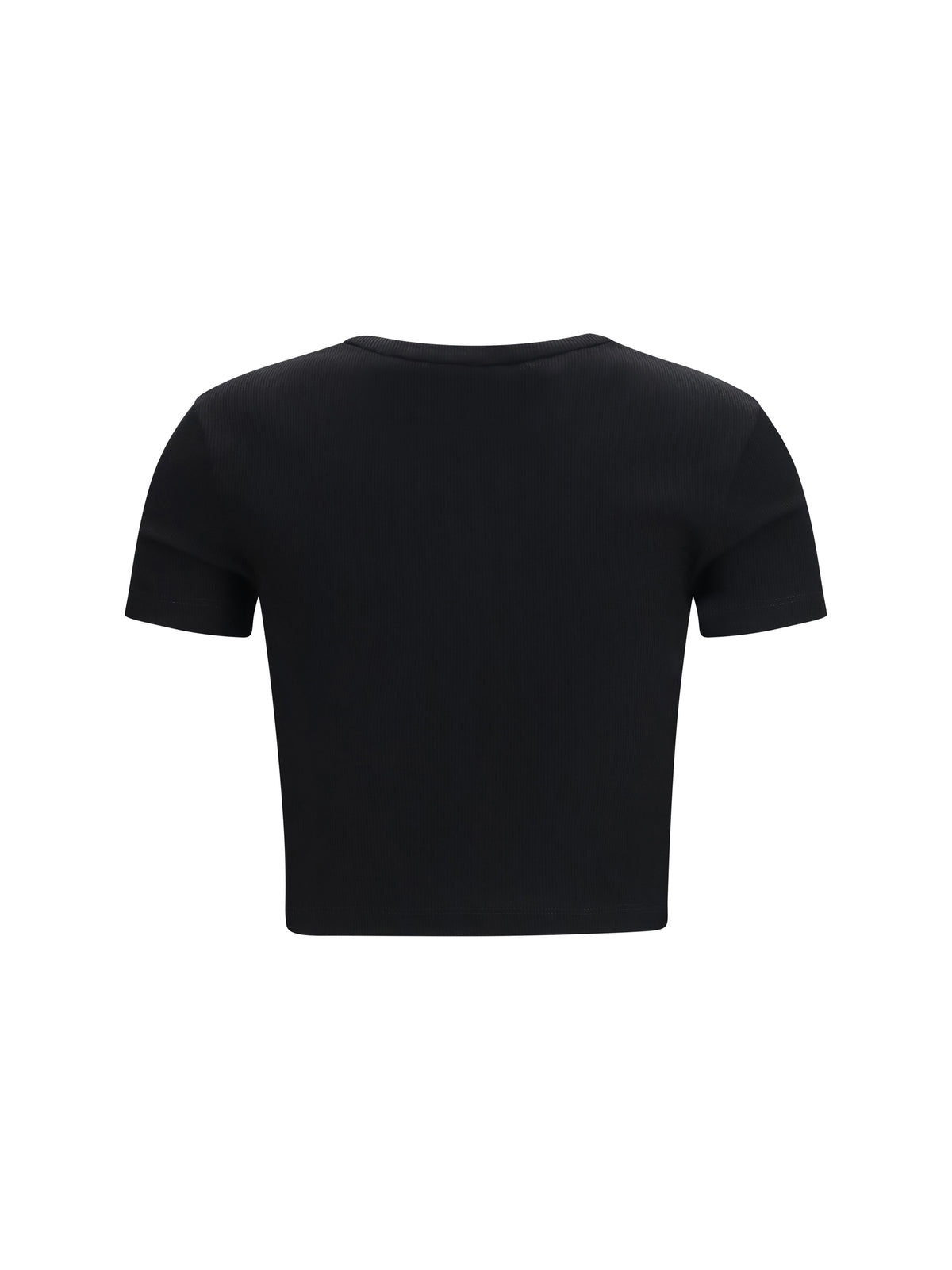 Fendi Cropped ribbed cotton T-shirt - Black
