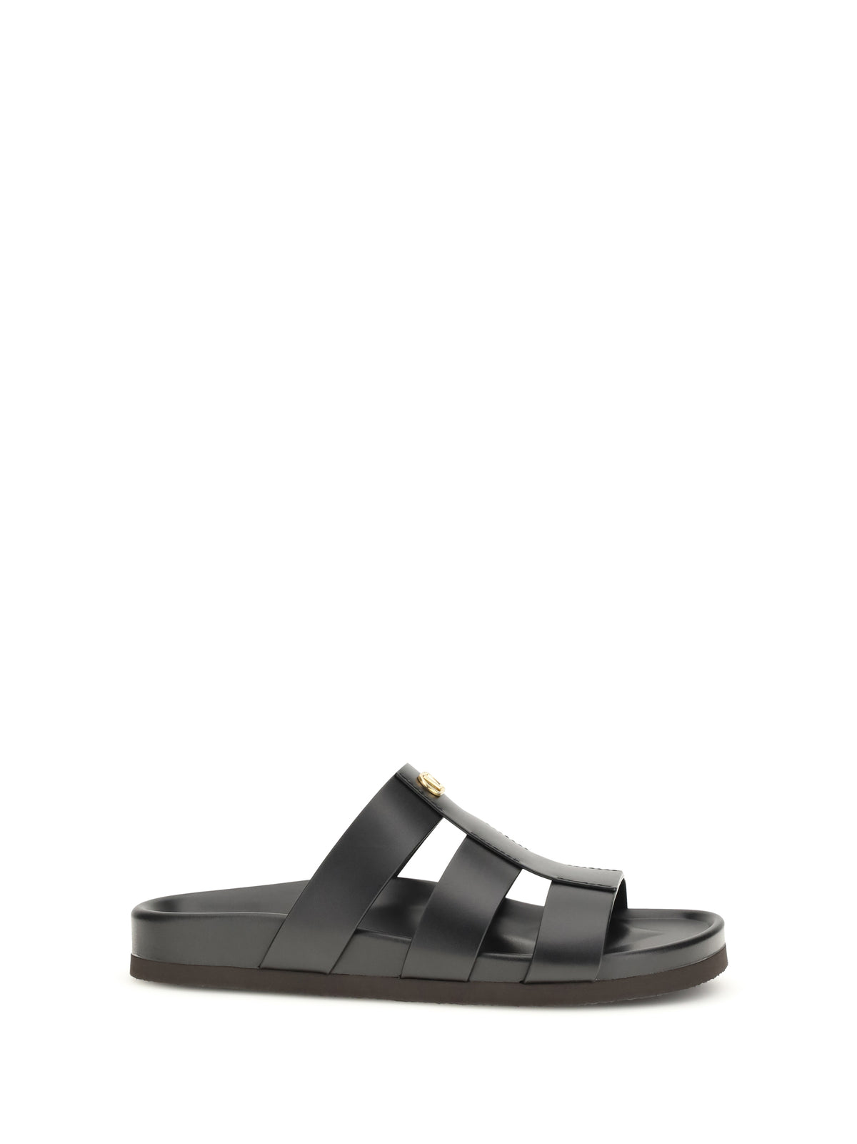 Valentino Garavani Studshield leather slide Sandals - Black