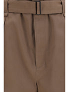 Lemaire Rounded poly-cotton twill Pants - Chestnut