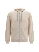 Brunello Cucinelli Cashmere zip up Hoodie - Sabbia+Ciottolo