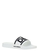 Dolce & Gabbana Logo Slide Sandals - White/Black