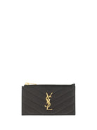 Saint Laurent Leather Cardholder - Black