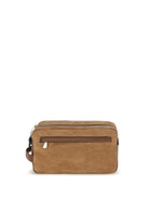 Brunello Cucinelli Suede Beauty Case - Nocciola+Tabacco