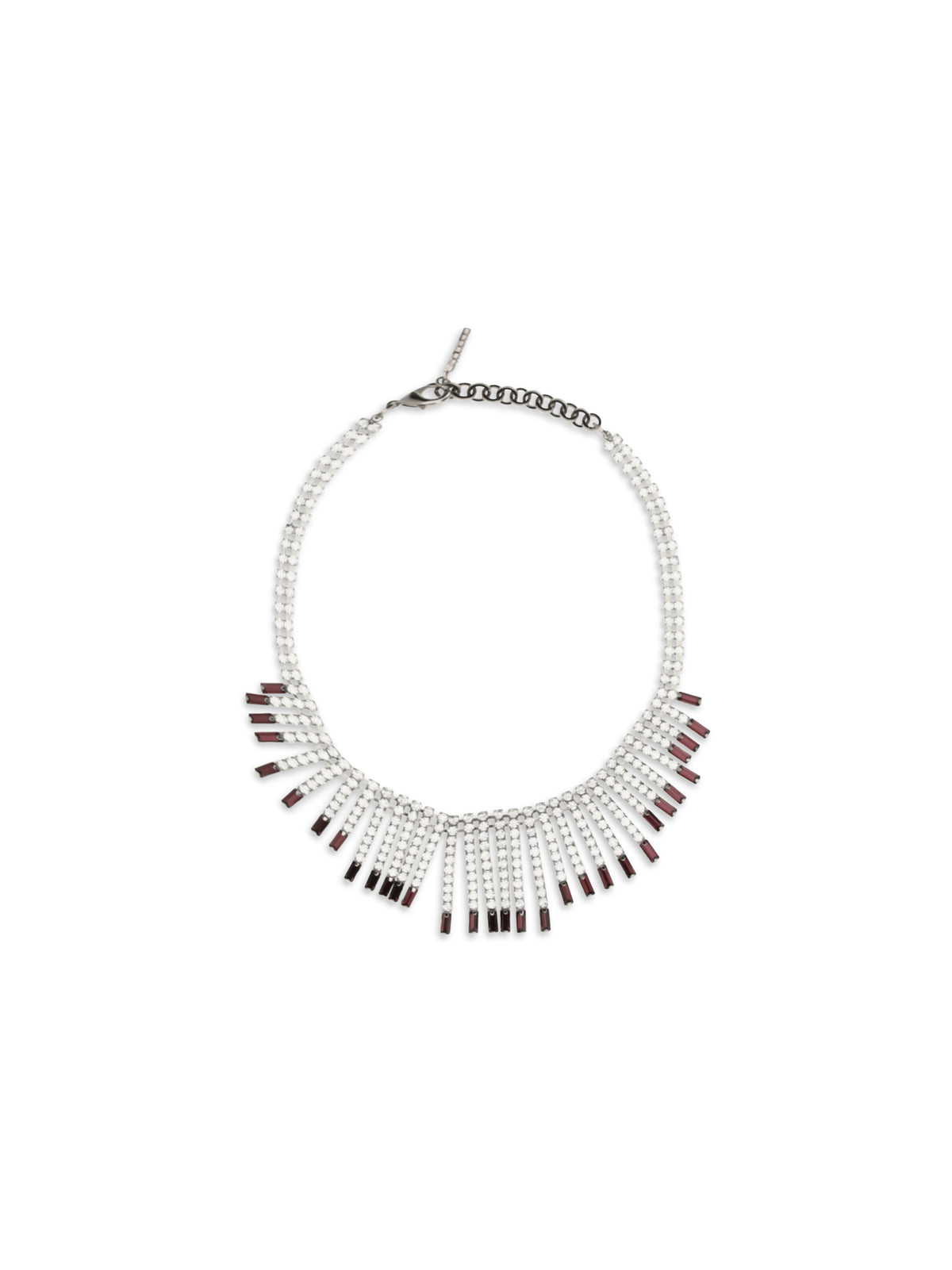 Alessandra Rich Crystal fringe Necklace - Cry-Purple-Silver
