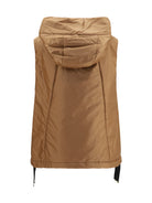 Max Mara The Cube Hooded padded Vest in water repellent canvas - Caramel