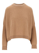 Dusan Cropped Crew Neck Sweater - Beige
