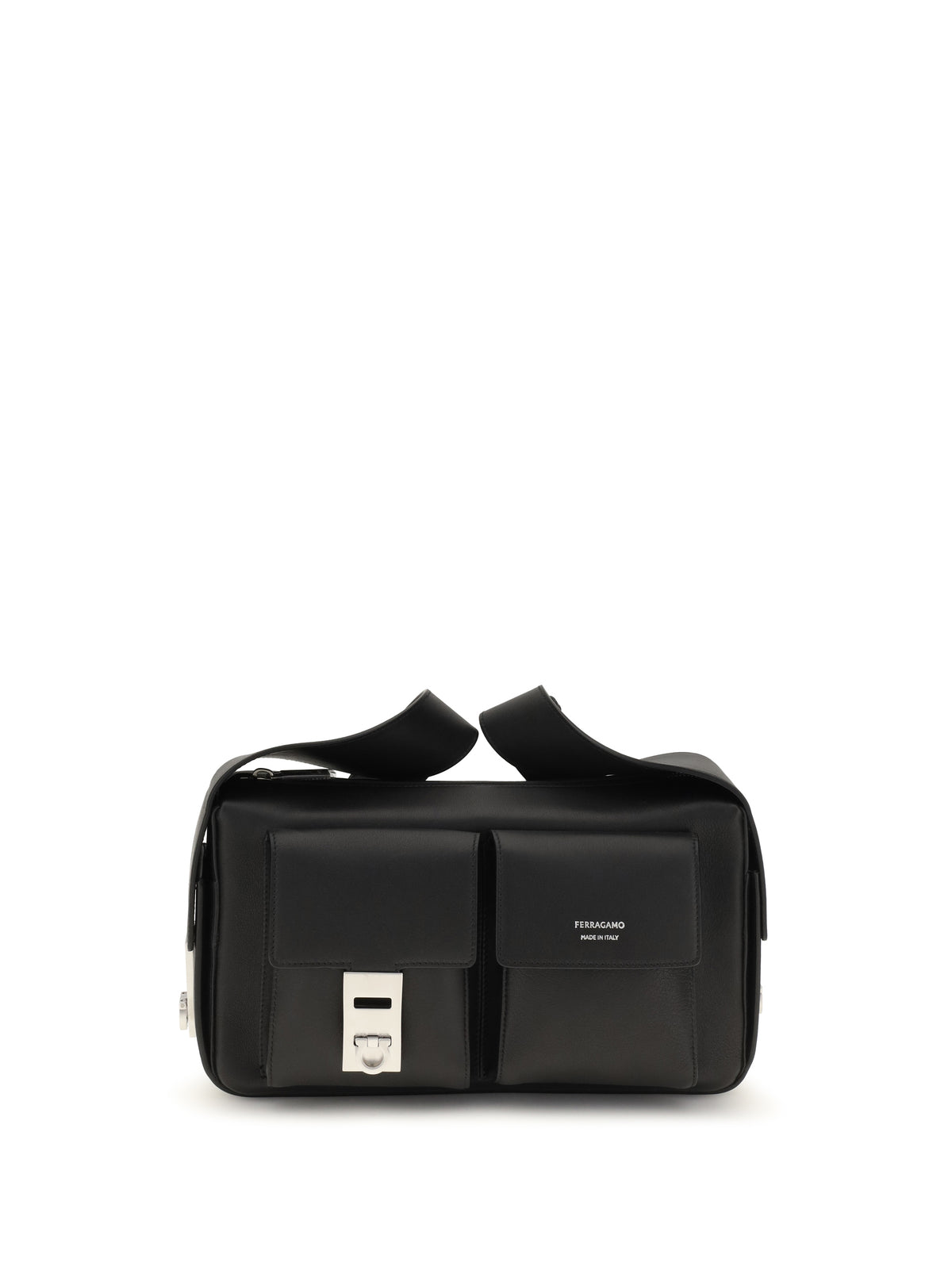 Ferragamo Hug Buckle Utility Shoulder Bag - Black