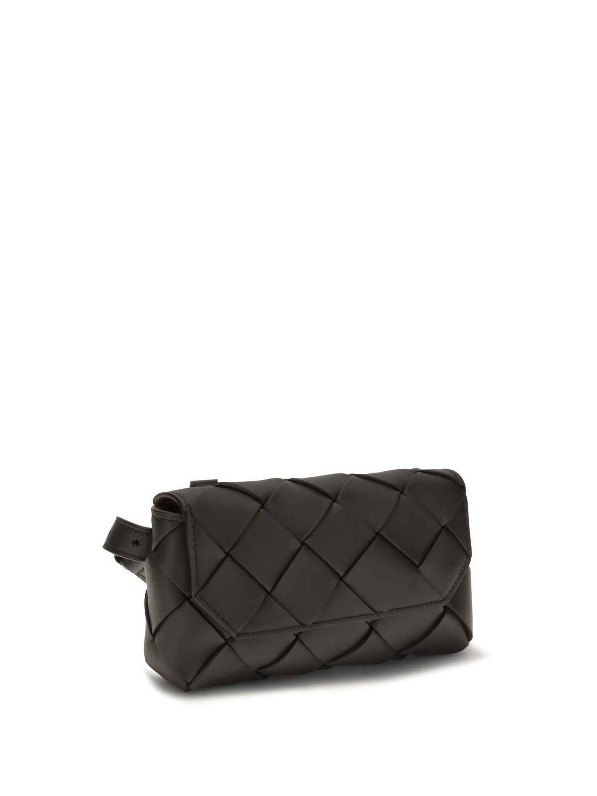 Bottega Veneta Leather Fanny Pack - Espresso-Silver
