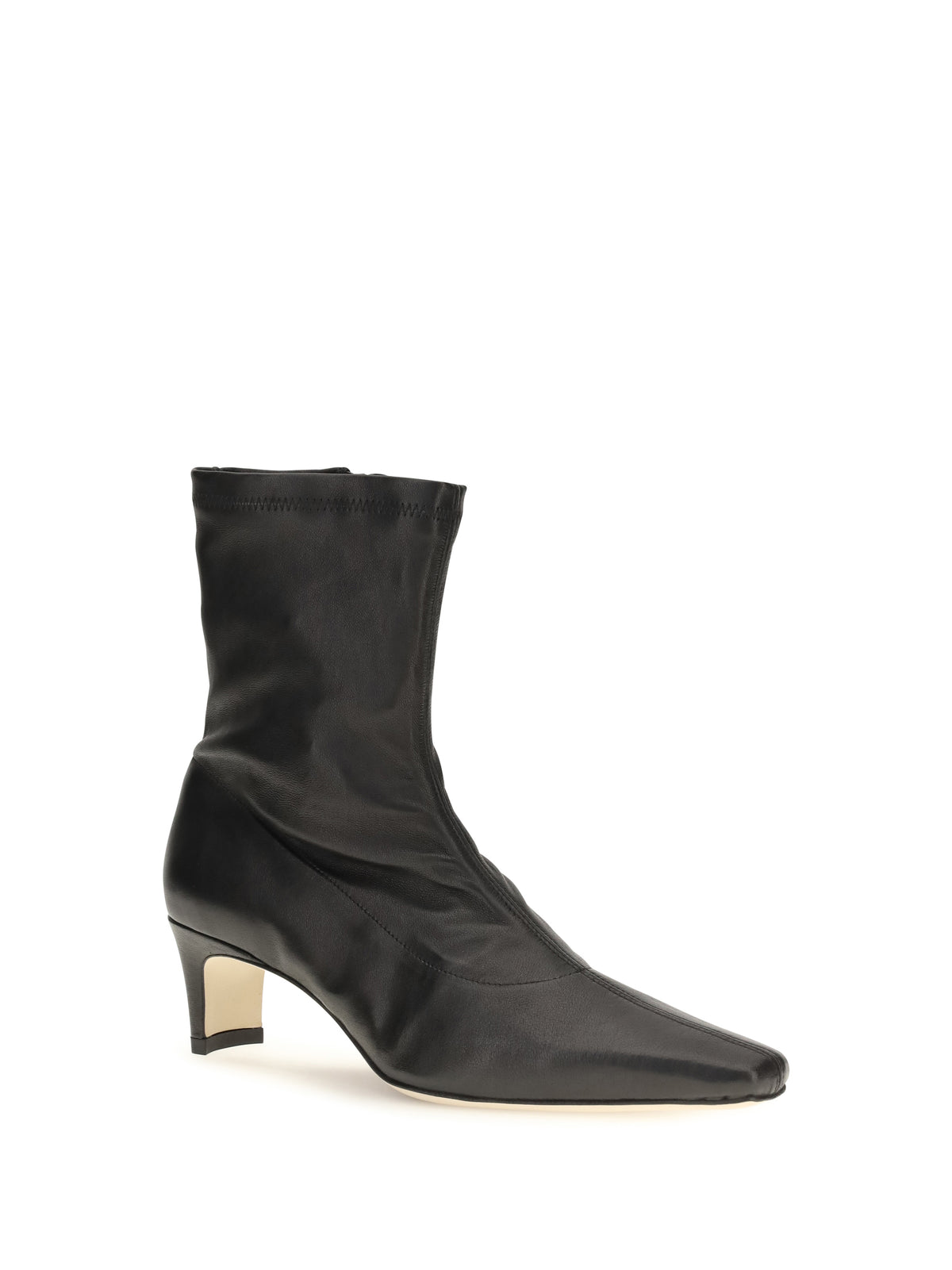 Staud Wally Sock leather Ankle Boots - Black