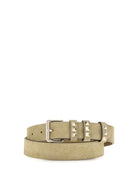 Valentino Garavani Rockstud suede Belt - Havana Beige