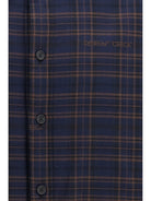 Off-White Oversized padded flannel Shirt - Blue Graphite