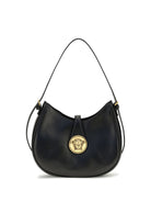 Versace Small Emblème Hobo lambskin Shoulder Bag - Black/Gold