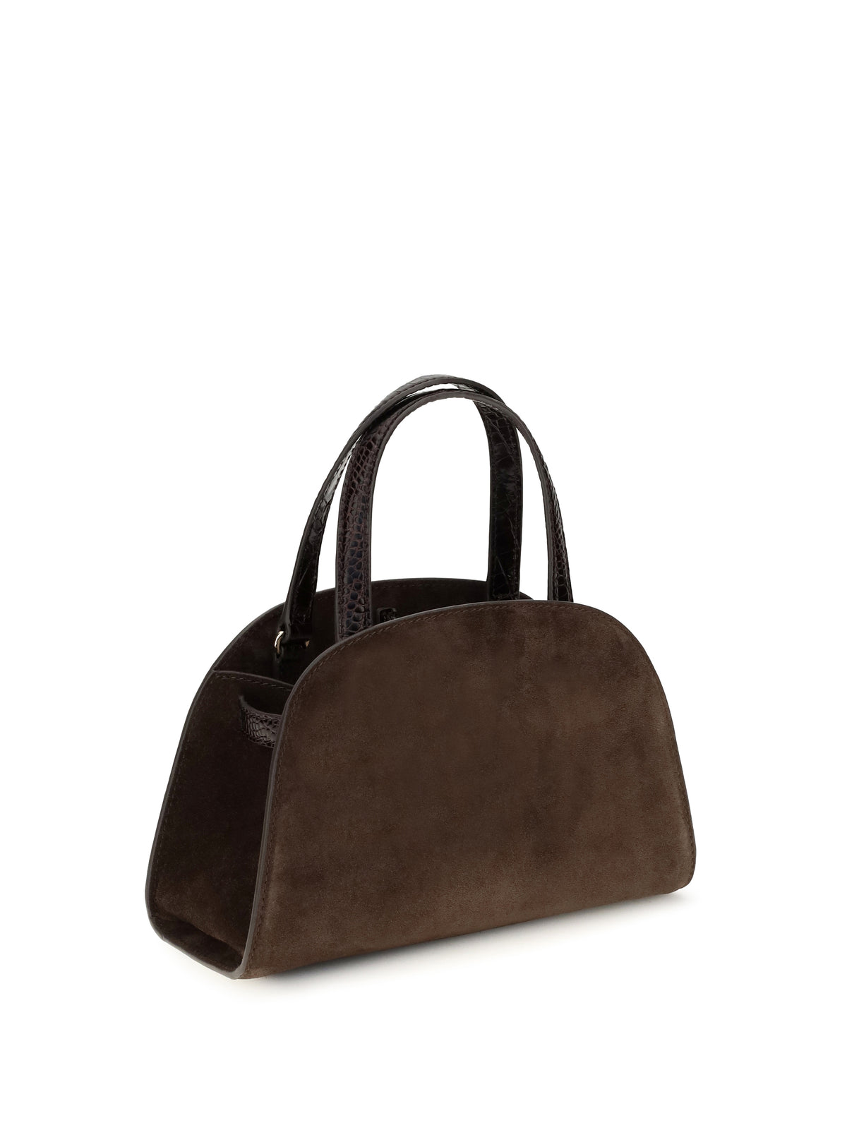 Tory Burch Small Romy suede Top Handle Bag - Dark Cocoa