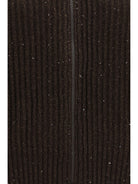 Brunello Cucinelli Ribbed zip Sweater - Coffee