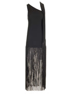 Taller Marmo "Atlanta" Dress With Fringes - Black