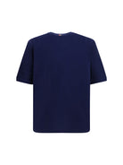 Thom Browne Jersey T-shirt with ribbed cuffs - Navy
