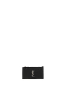 Saint Laurent Leather Cardholder - Black